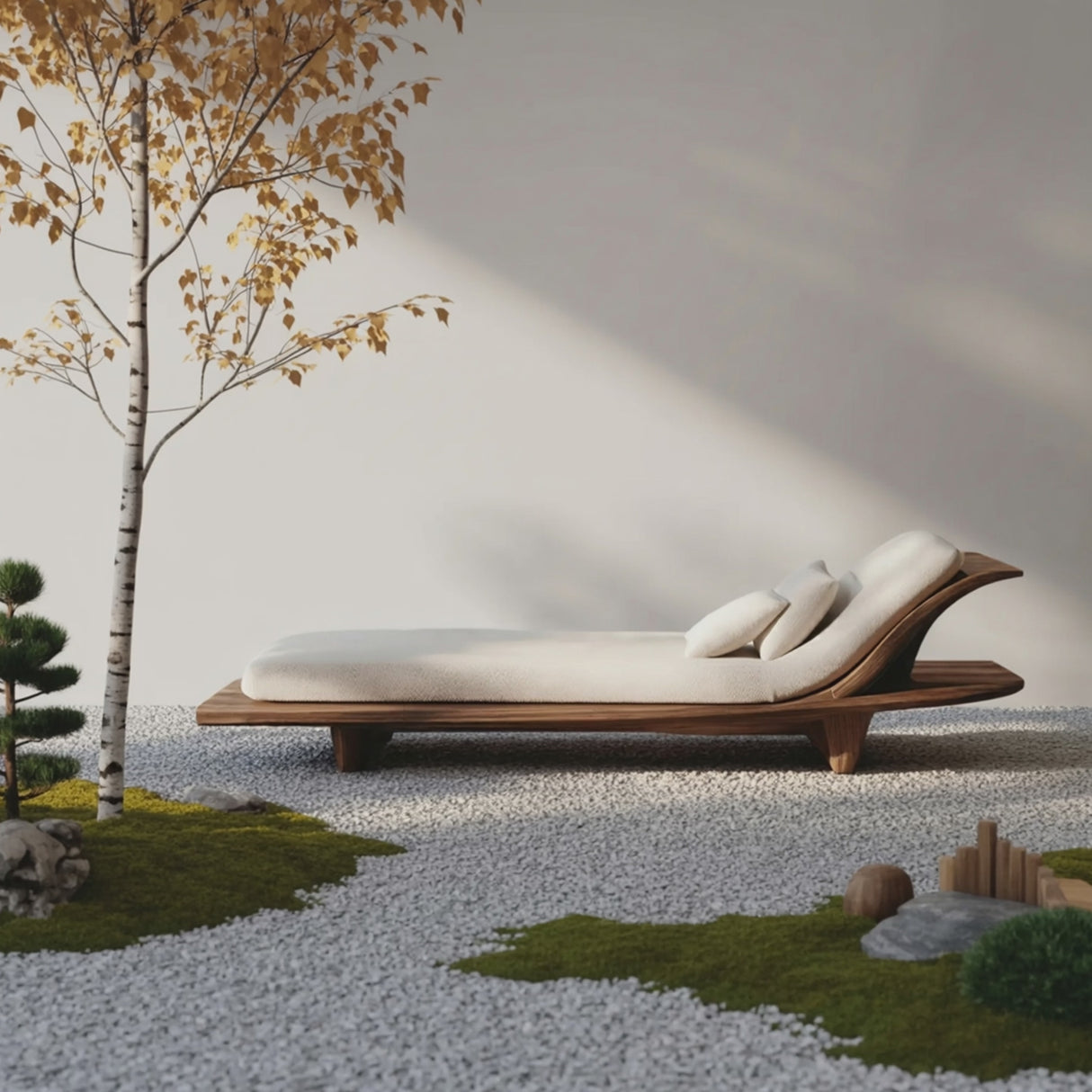 Rustic Solid Wood Garden Daybed For Bedroom Furniture Decoration