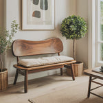 Modern Bench With Curved Backrest For Bedroom