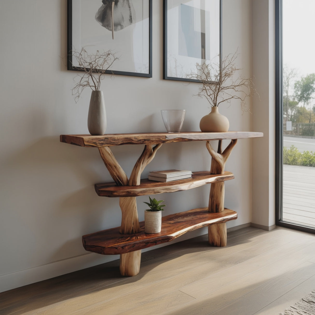 Handcrafted Solid Wood Console Table For Classic Entryway Furniture Style