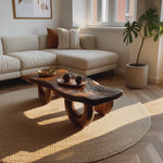 Mid Century Wooden Live Edge Coffee Table For Living Room