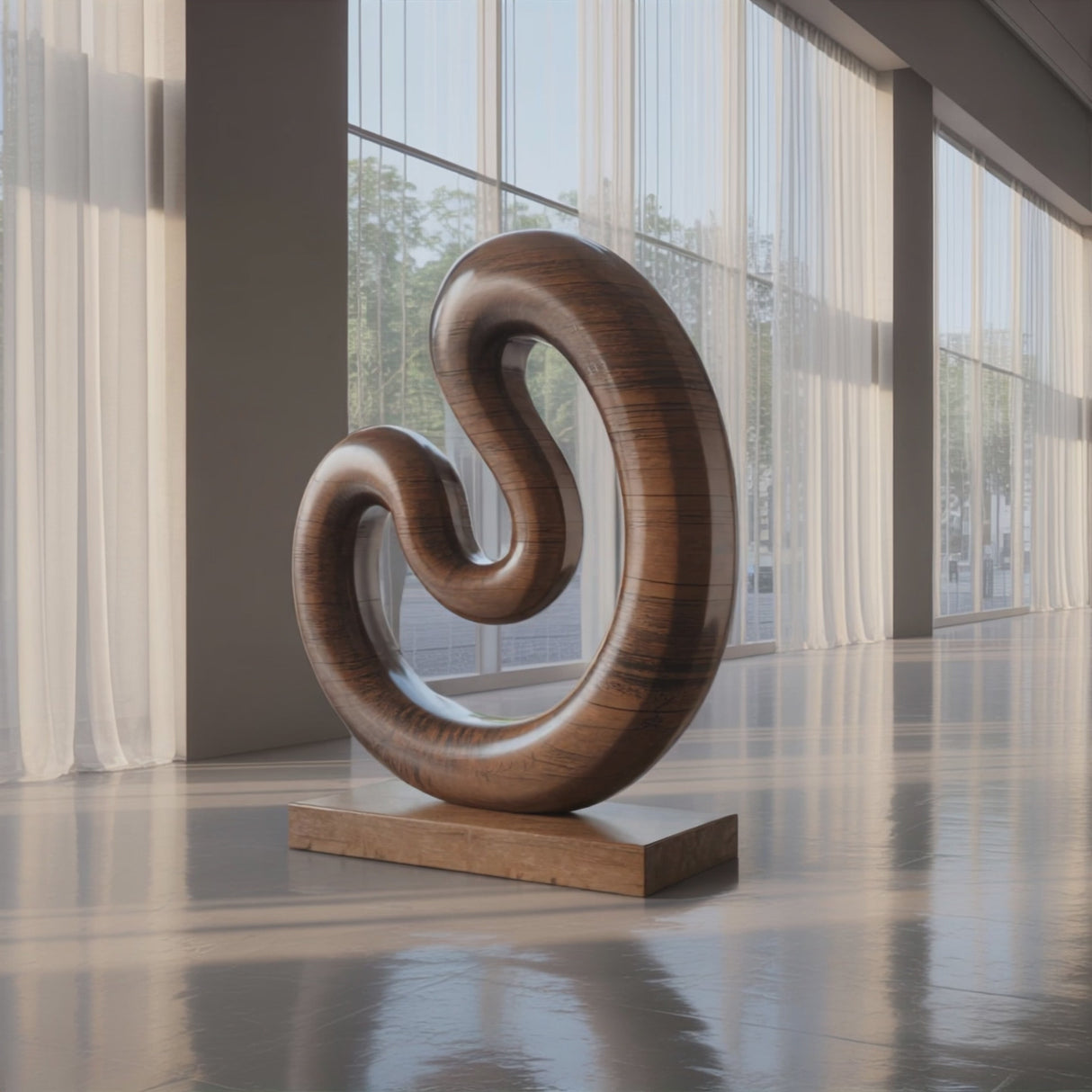 Farmhouse Large Twisted Spiral Floor Art For Contemporary Interiors