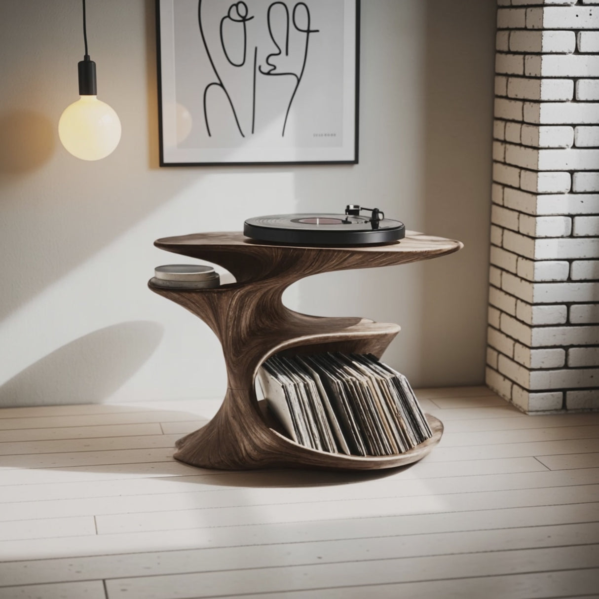 Farmhouse Record Stand Country Home Decor Style