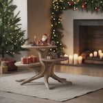 Rustic Solid Wood End Table For Warm Living Room