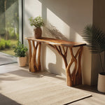 Modern Wooden Live Edge Console Table For Living Room Decoration