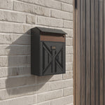 Farmhouse Wooden Sculpture Mailbox For Outdoor Rustic Furniture Style