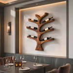Rustic Wall Mounted Tree Branch Wine Holder For Kitchen