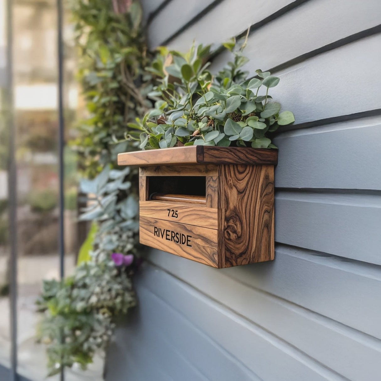 Farmhouse Solid Wood Sculpture Mailbox For Garden Outdoor Accent