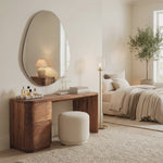 Modern Sculptural Vanity Table With Drawer Storage For Bedroom