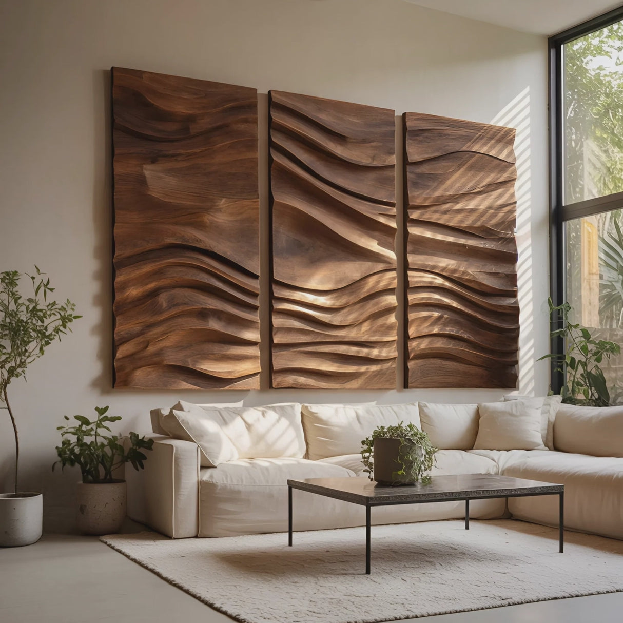 Mid Century Wooden Wall Sculpture For Entryway Decor