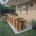 Rustic Live Edge Outdoor Bar Table For Patio Or Garden
