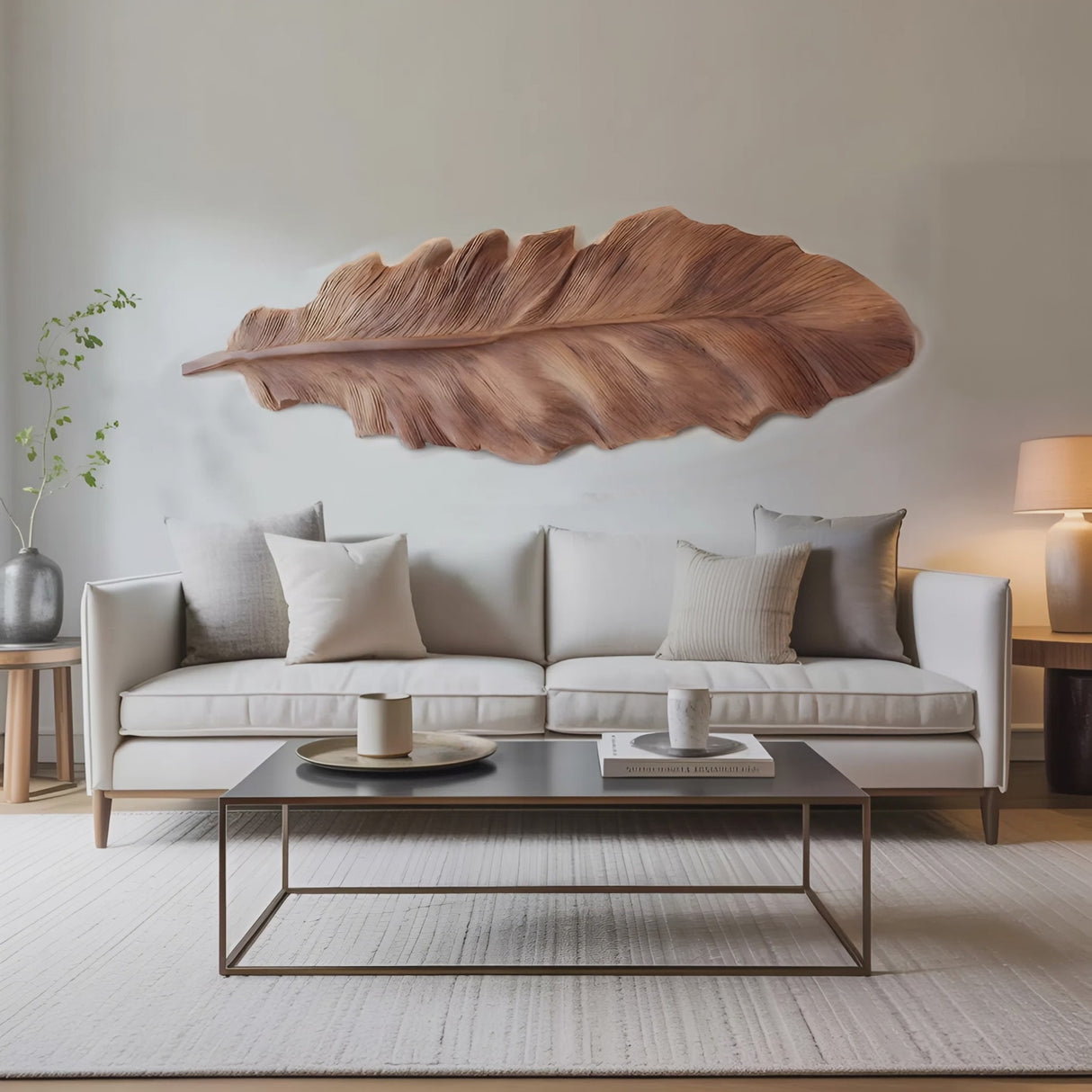 Handcrafted Feather Wall Sculpture For Living Room Decor