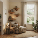 Modern Handcrafted Solid Wood Mushroom Shelf For Bedroom Decor