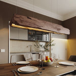 Rustic Log Beam Pendant Lighting For Kitchen Island