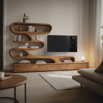 Modern Organic Wall TV Shelf System For Living Room
