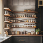 Rustic Style Kitchen Cabinet With Handmade Spice Storage