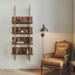 Minimalist Wall Mounted Bookshelf With Back Panel Storage Rack For Living Room And Office
