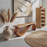 Modern Sculptural Bench For Entryway Or Living Room Decor