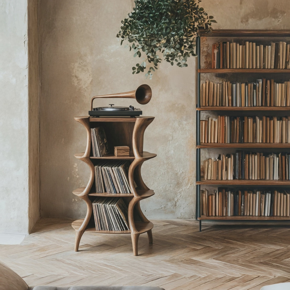 Farmhouse Style Record Stand For Entryway Design