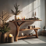 Mid Century Solid Wood Console Table For Living Room Christmas Decoration