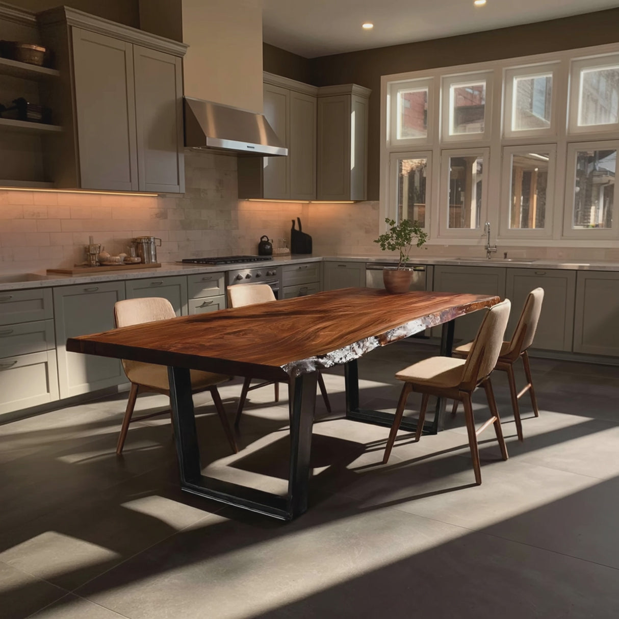 Dining Room Farmhouse Solid Wood Dining Table Warm Grain