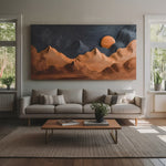 Sunrise Over Mountain Wall Sculpture For Home Decor