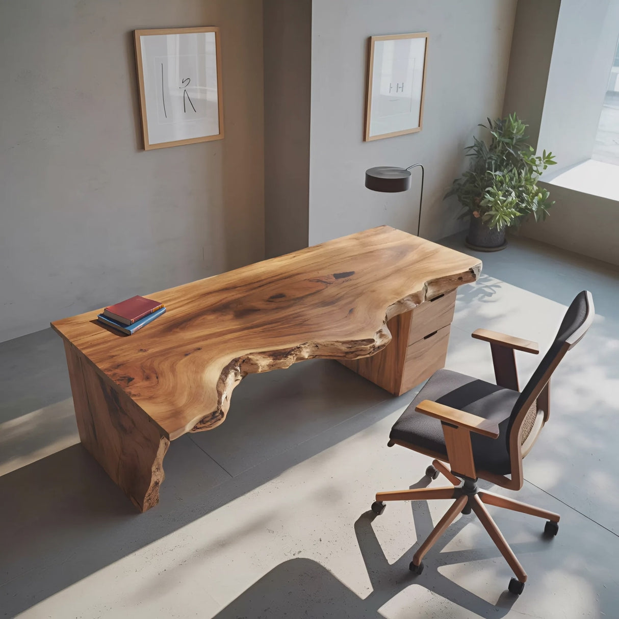 Handcrafted Live Edge Desk For Office Or Workspace