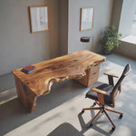 Handcrafted Live Edge Desk For Office Or Workspace