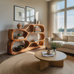 Artistic Curved Bookshelf For Living Room Styling