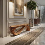 Minimal Organic Bench With Smooth Curved Form For Entryway