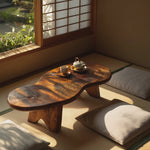 Modern Irregular Wood Coffee Table For Entryway Decor