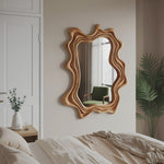 Layered Wavy Wall Mirror Sculptural Frame For Bedroom And Living Room