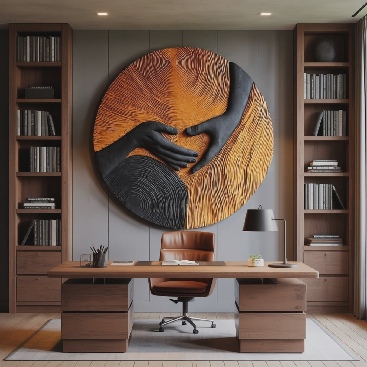 Mid Century Wooden Wall Art Sculpture For Home Furniture Decor