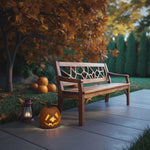 Rustic Solid Wood Halloween Bench For Spooky Outdoor Home Decor