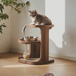 Handmade Pet Food Stand With Wooden Dog Bowl