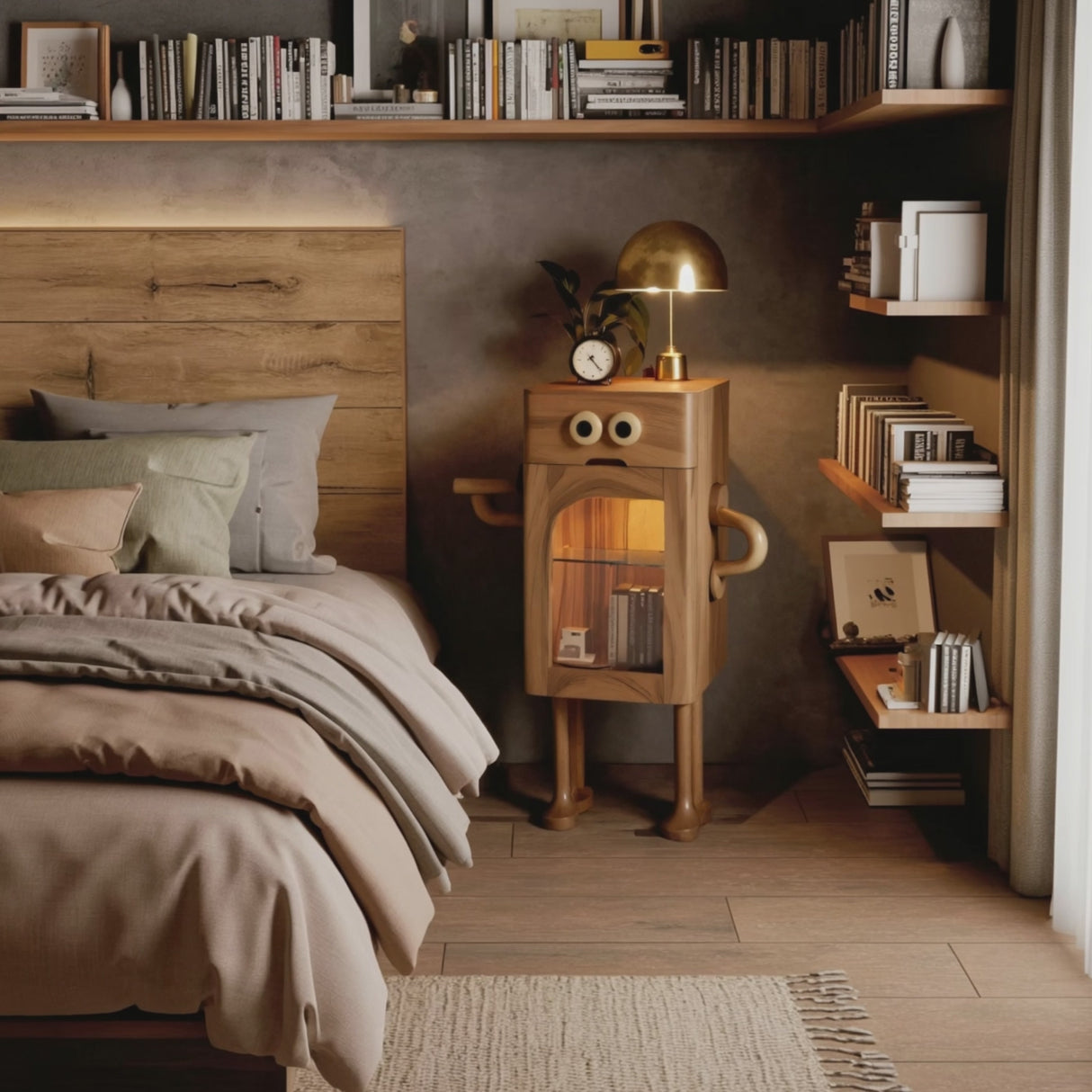 Whimsical Robot Nightstand For Kids Bedroom Or Playroom