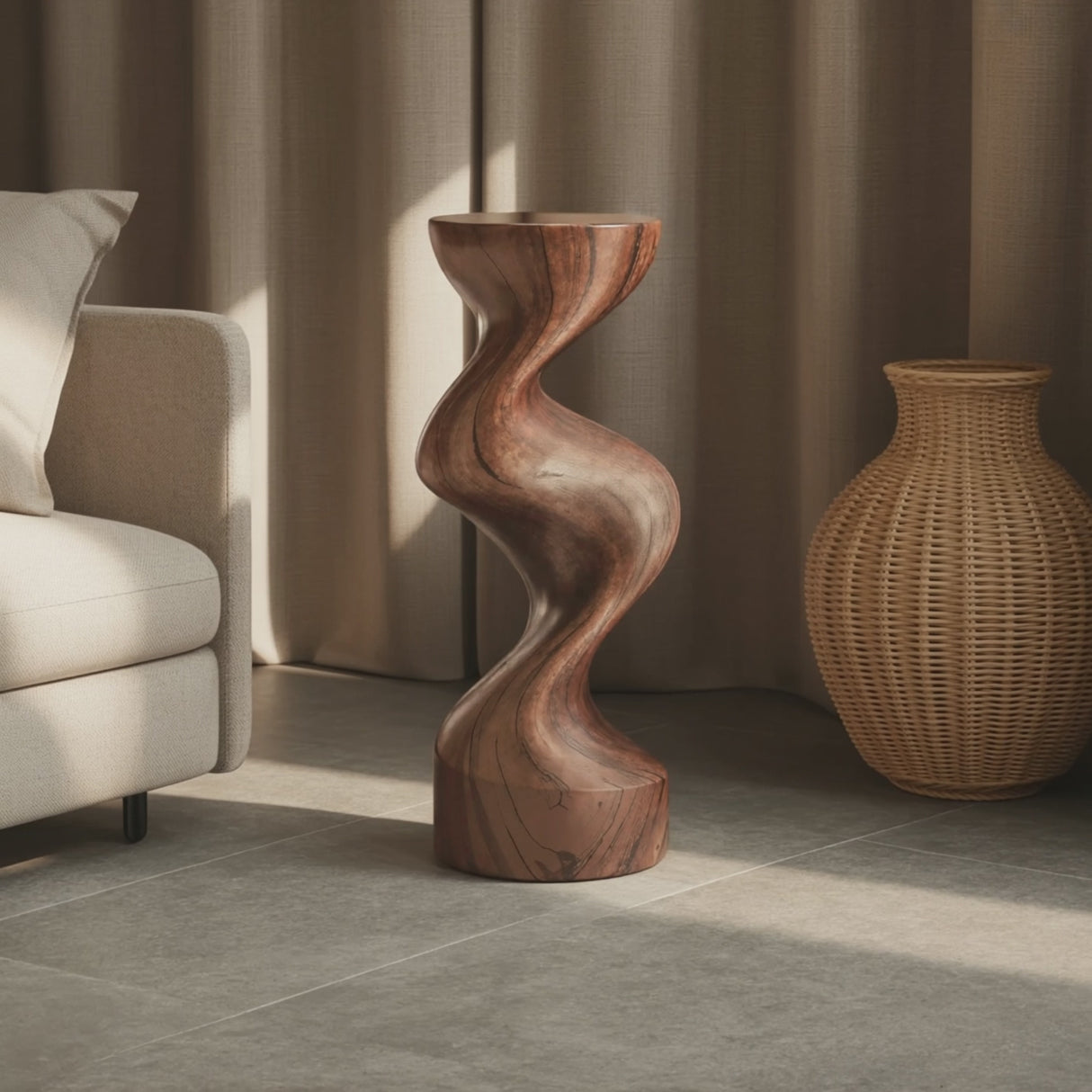 Farmhouse Solid Wood Abstract Sculpture For Garden