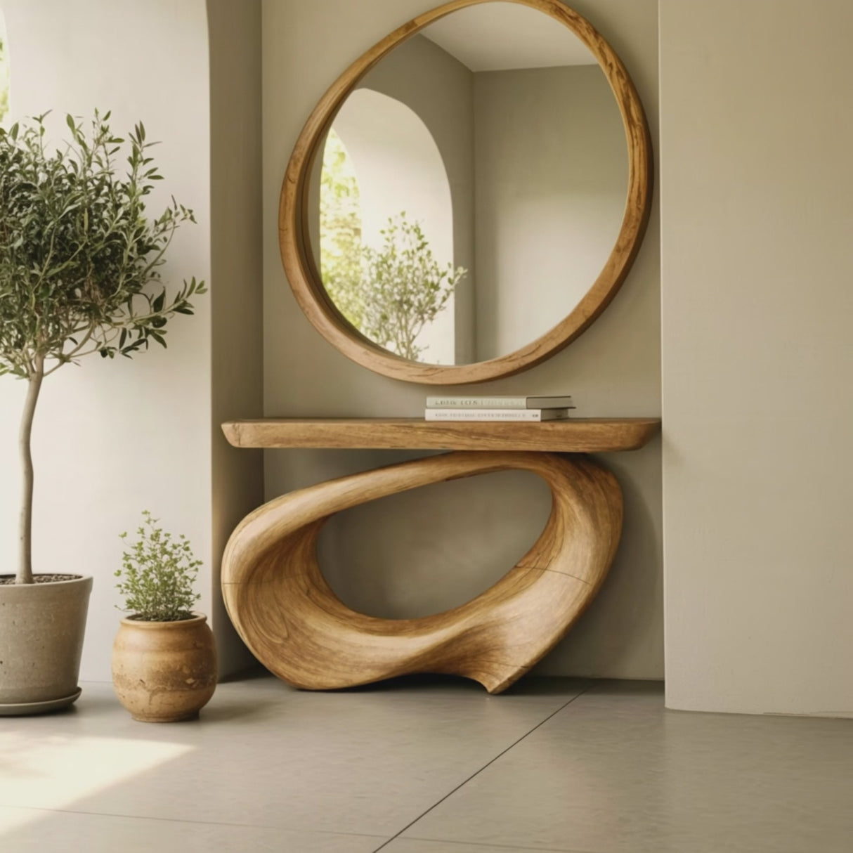 Rustic Live Edge Console Table Entryway Design