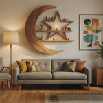 Modern Celestial Wall Shelf For Living Room Accent