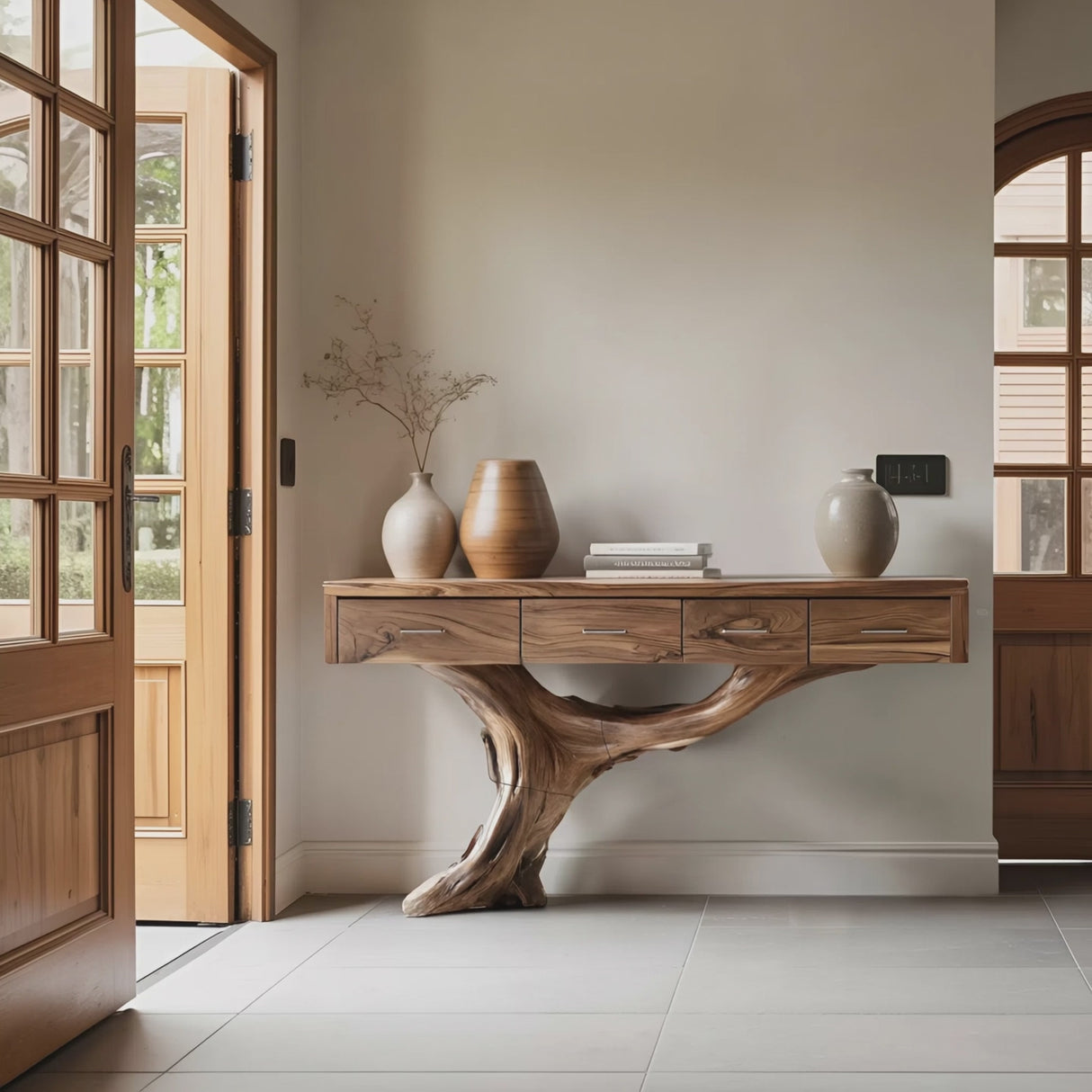 Farmhouse Solid Wood Dressing Table For Bedroom Decor And Storage