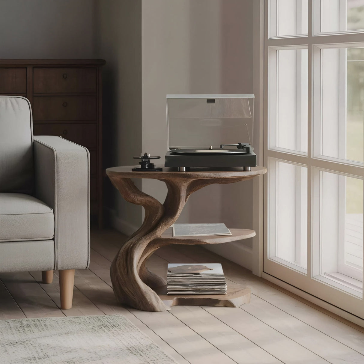 Handcrafted Wooden Media Stand Custom Living Room