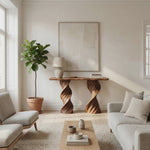Farmhouse Live Edge Console Table Handcrafted Solid Wood For Living Room