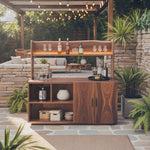 Contemporary Outdoor Bar Table With Hidden Storage For Garden Or Poolside