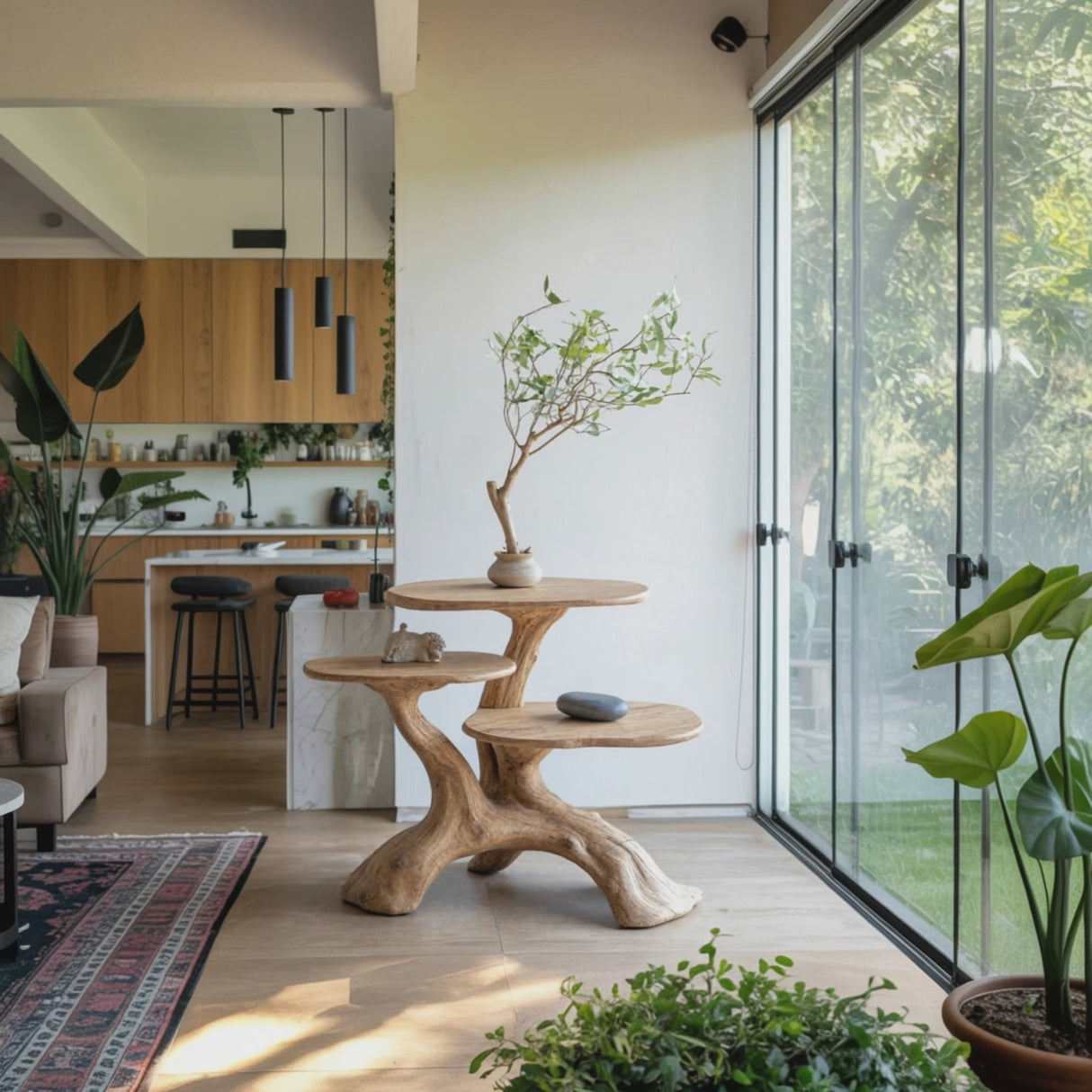 Handcrafted Solid Wood End Table Entryway Design