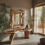 Rustic Style Live Edge Wall Mirror Entryway Bathroom And Bedroom