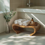 Modern Organic Shower Bench For Spa Decor Or Bathroom
