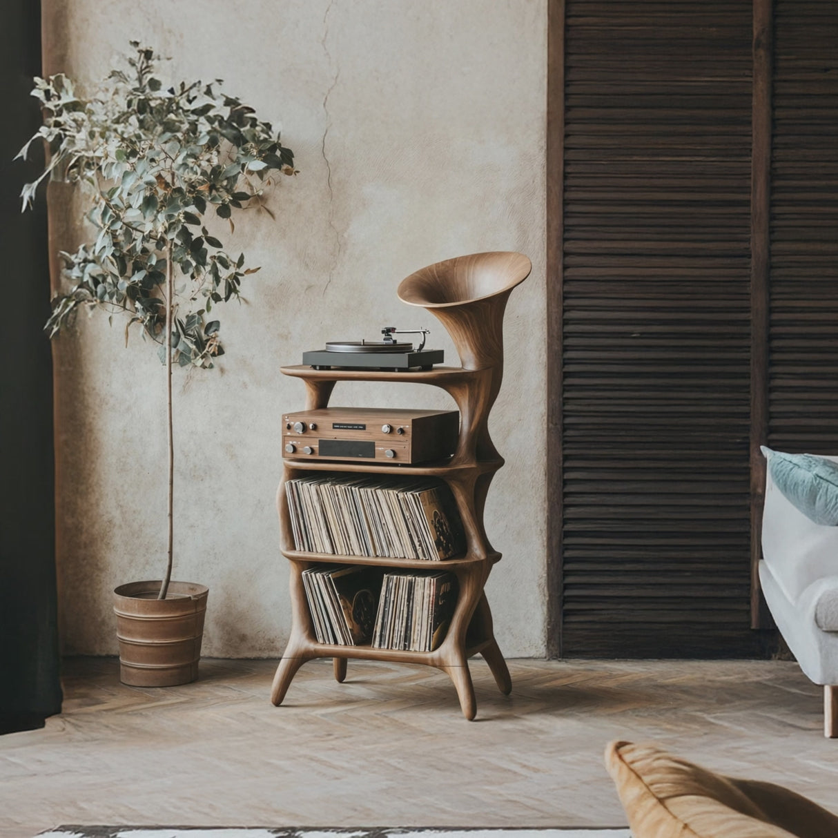 Mid Century Vinyl Cabinet For Livingroom Display