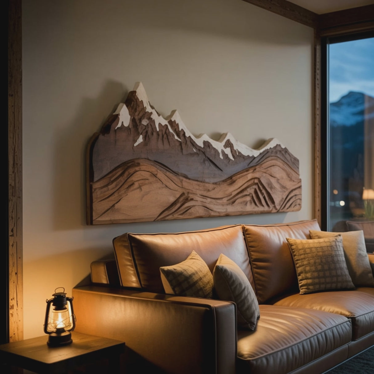 Mountain Wall Art Carving For Living Room And Nature Inspired Home