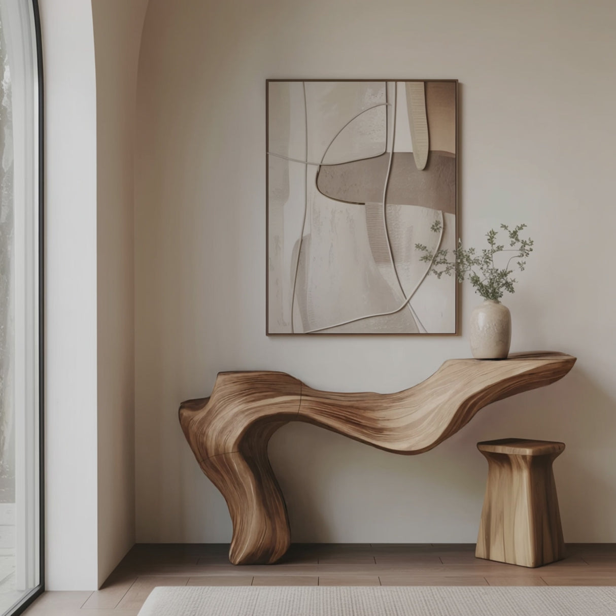 Rustic Live Edge Console Table for Entryway Design Ideas