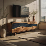 Modern Wooden Live Edge TV Stand For Entryway Design