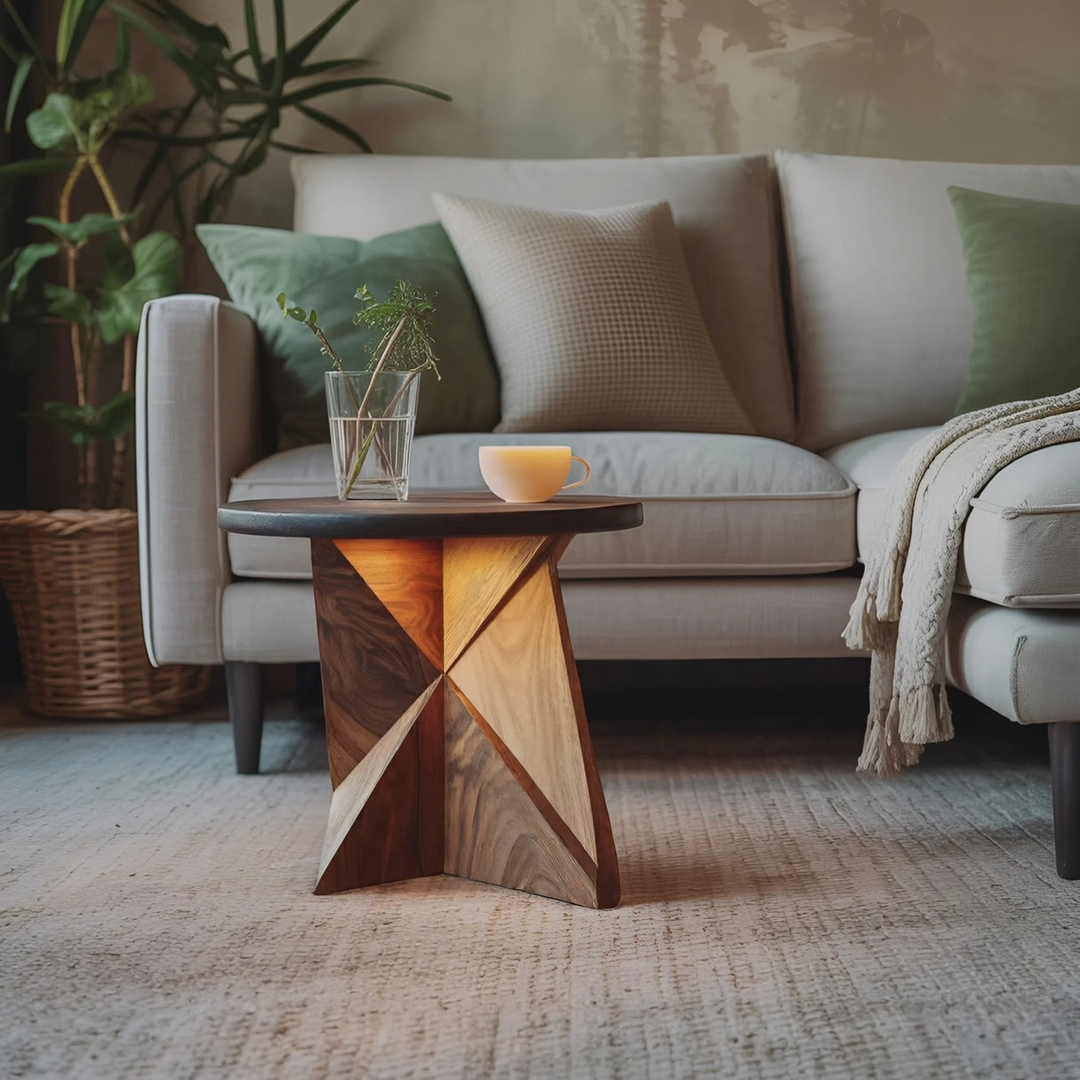 Farmhouse Live Edge Side Table For Natural Interior Decor